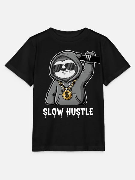 Slow Hustle Faultier Cool - Stanley/Stella Kinder T-Shirt MINI CREATOR - Schwarz