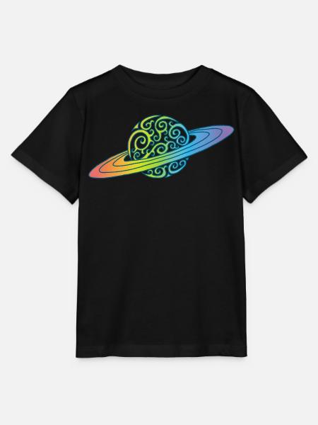 Mehrfarbiger Spiralplanet - Stanley/Stella Kinder T-Shirt MINI CREATOR  - Schwarz