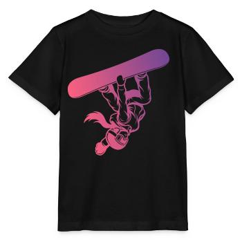 Slopestyle Salto Freestyle Wintersport Action - Stanley/Stella Kinder T-Shirt MINI CREATOR  - Schwarz - Vorne - Mikhail (115cm)