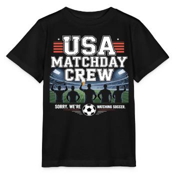 USA Matchday Crew – Soccer Fan - Stanley/Stella Kinder T-Shirt MINI CREATOR  - Schwarz - Vorne - Mikhail (115cm)