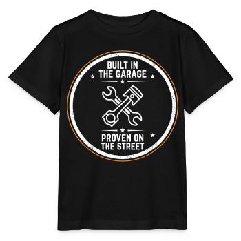 Garage Schrauber Emblem Built In The Garage - Stanley/Stella Kinder T-Shirt MINI CREATOR  - Schwarz - Vorne - Mikhail (115cm)
