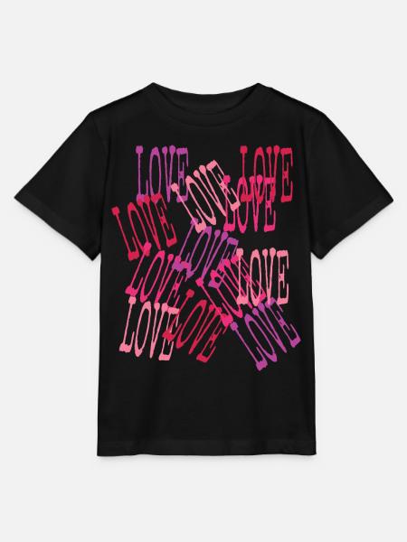 Love Cascading Romantic Lettering - Stanley/Stella Kinder T-Shirt MINI CREATOR  - Schwarz