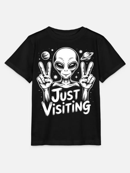 Alien Peace Visitor - Stanley/Stella Kinder T-Shirt MINI CREATOR - Schwarz