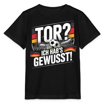 Tor? Ich hab’s gewusst! Fußball Fan - Stanley/Stella Kinder T-Shirt MINI CREATOR  - Schwarz - Vorne - Mikhail (115cm)