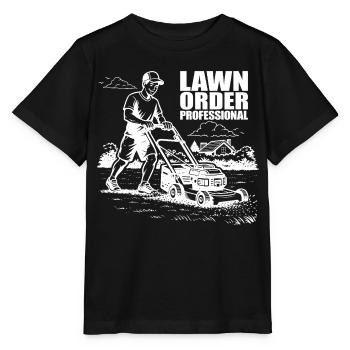 PROFESSIONNEL DE L’ORDRE DE PELOUSE Professionnel de l’entretien de pelouse de jardin - T-shirt bio MINI CREATOR Stanley/Stella Enfant - noir - Devant - Mikhail (115cm)