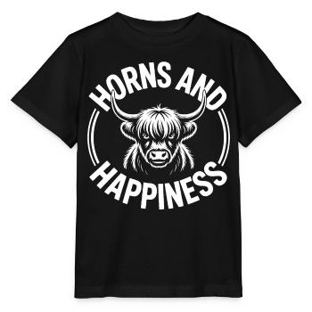 Highland Cow / Highland Rind – Ich liebe Highlands - Stanley/Stella Kinder T-Shirt MINI CREATOR  - Schwarz - Vorne - Mikhail (115cm)