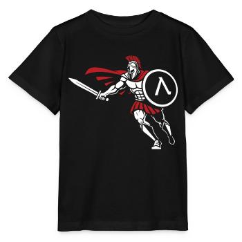 Spartiate Attaque Épée Bouclier Mascotte Spartan - T-shirt bio MINI CREATOR Stanley/Stella Enfant - noir - Devant - Mikhail (115cm)