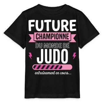 Future Judo Judoka Champion - Stanley/Stella MINI CREATOR Kids’ T-Shirt - black - Front - Mikhail (115cm)