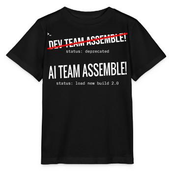 AI Team Assemble – Typography - Stanley/Stella MINI CREATOR Kids’ T-Shirt - black - Front - Mikhail (115cm)