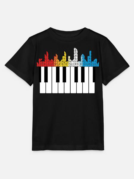 Klaviertasten Farbexplosion Musik - Stanley/Stella Kinder T-Shirt MINI CREATOR - Schwarz