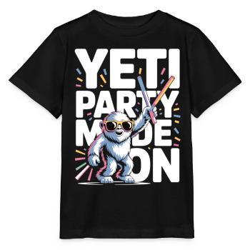 Yeti Party Mode – Funny Party Monster - Stanley/Stella MINI CREATOR Kids’ T-Shirt - black - Front - Mikhail (115cm)