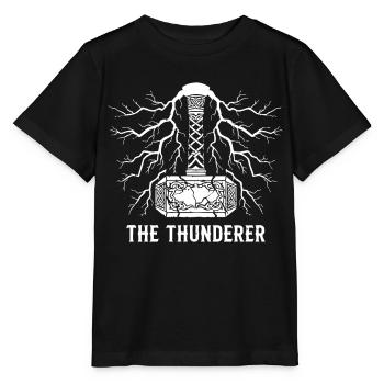 Der Donnerer Thors Hammer Mjölnir Blitz - Stanley/Stella Kinder T-Shirt MINI CREATOR  - Schwarz - Vorne - Mikhail (115cm)