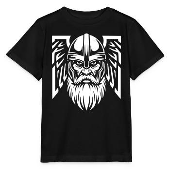 Viking Warrior Odin Winged Helmet Norse Mascot - Stanley/Stella MINI CREATOR Kids’ T-Shirt - black - Front - Mikhail (115cm)