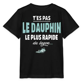 T’es pas le dauphin le plus rapide du lagon - T-shirt bio MINI CREATOR Stanley/Stella Enfant - noir - Devant - Mikhail (115cm)