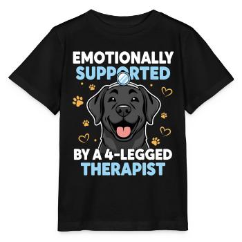 Dog Four-legged Therapist Emotional Support - Stanley/Stella MINI CREATOR Kids’ T-Shirt - black - Front - Mikhail (115cm)