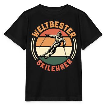 Skifahren WELTBESTER SKILEHRER Lustiges - Stanley/Stella Kinder T-Shirt MINI CREATOR  - Schwarz - Vorne - Mikhail (115cm)
