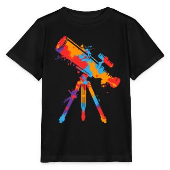 Teleskop Astronom bunt Kinden Jungen Astronomie - Stanley/Stella Kinder T-Shirt MINI CREATOR  - Schwarz - Vorne - Mikhail (115cm)