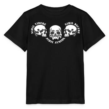 Drei Schädel – Schädel-Trio - Stanley/Stella Kinder T-Shirt MINI CREATOR  - Schwarz - Vorne - Mikhail (115cm)