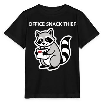 Office Snack Thief Raccoon Office Humor - Stanley/Stella MINI CREATOR Kids’ T-Shirt - black - Front - Mikhail (115cm)