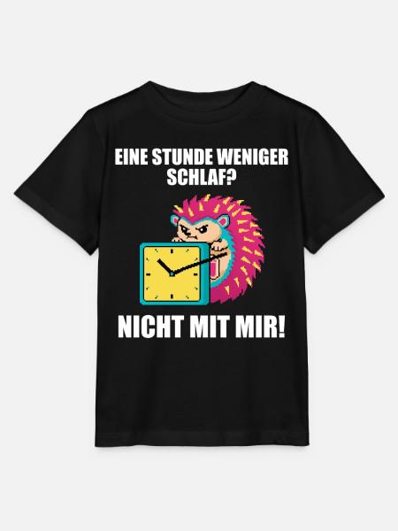 Igel Zeitumstellung Uhr - Stanley/Stella Kinder T-Shirt MINI CREATOR  - Schwarz