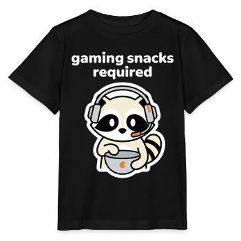 Gaming Snacks Required Raccoon Gamer - Stanley/Stella MINI CREATOR Kids’ T-Shirt - black - Front - Mikhail (115cm)