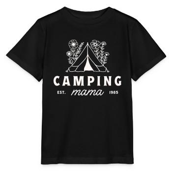 Camping Mama Mama Camper Mutter Vintage-Blumenzelt - Stanley/Stella Kinder T-Shirt MINI CREATOR  - Schwarz - Vorne - Mikhail (115cm)