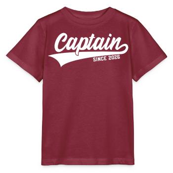 CAPTAIN SINCE 2026 KAPITÄN - Stanley/Stella MINI CREATOR Kids’ T-Shirt - burgundy - Front - Kain (125cm)