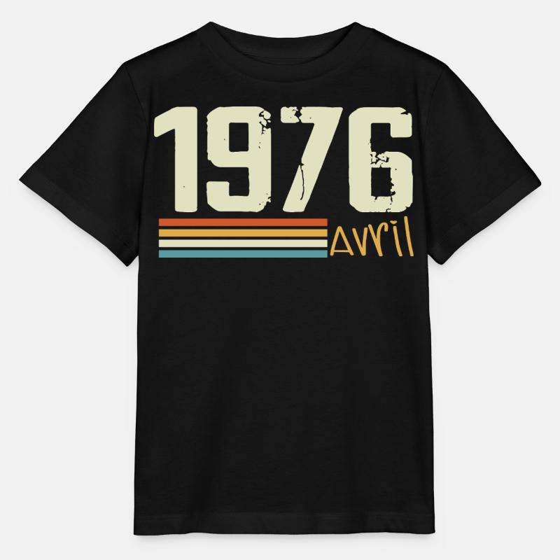 Né en avril 1976 - T-shirt bio MINI CREATOR Stanley/Stella Enfant - noir