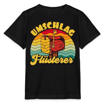 Briefträger UMSCHLAG FLÜTERER LUSTIG - Stanley/Stella Kinder T-Shirt MINI CREATOR  - Schwarz - Vorne - Mikhail (115cm)