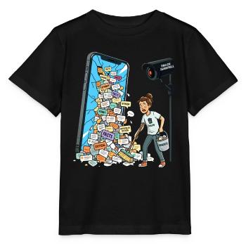 Contrôle du chat Non merci Liberté d’expression Censure - T-shirt bio MINI CREATOR Stanley/Stella Enfant - noir - Devant - Mikhail (115cm)