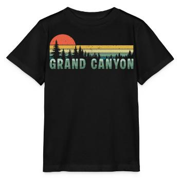Parc national rétro du Grand Canyon - T-shirt bio MINI CREATOR Stanley/Stella Enfant - noir - Devant - Mikhail (115cm)