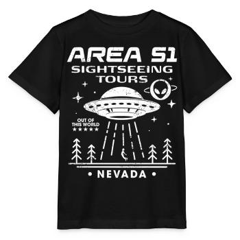 Visites touristiques de la zone 51 - T-shirt bio MINI CREATOR Stanley/Stella Enfant - noir - Devant - Mikhail (115cm)