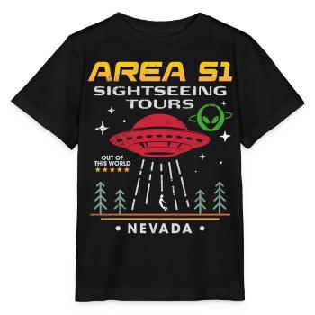 Visites touristiques de la zone 51 - T-shirt bio MINI CREATOR Stanley/Stella Enfant - noir - Devant - Mikhail (115cm)