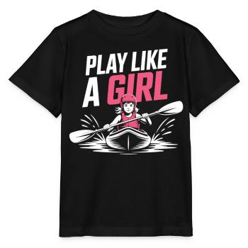 Chemise de fille kayak – Joue comme une fille en pagayant - T-shirt bio MINI CREATOR Stanley/Stella Enfant - noir - Devant - Mikhail (115cm)