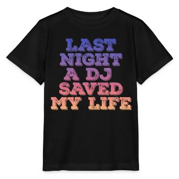 Hier soir, un dj m’a sauvé la vie - T-shirt bio MINI CREATOR Stanley/Stella Enfant - noir - Devant - Mikhail (115cm)