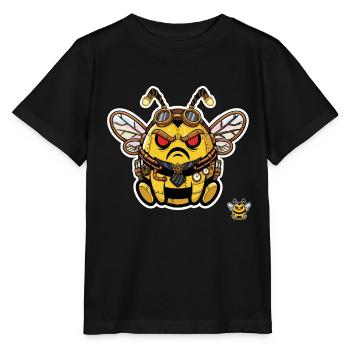 Bionische Edgy Steampunk Cyborg Bee - Stanley/Stella Kinder T-Shirt MINI CREATOR  - Schwarz - Vorne - Mikhail (115cm)