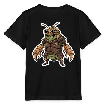 Steampunk-Krieger, gepanzerte Gottesanbeterin - Stanley/Stella Kinder T-Shirt MINI CREATOR  - Schwarz - Vorne - Mikhail (115cm)