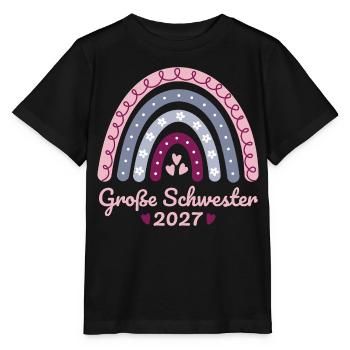 Große Schwester 2027 Boho Regenbogen pastell - Stanley/Stella Kinder T-Shirt MINI CREATOR  - Schwarz - Vorne - Mikhail (115cm)