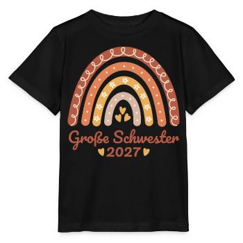 Große Schwester 2027 Boho Regenbogen  - Stanley/Stella Kinder T-Shirt MINI CREATOR  - Schwarz - Vorne - Mikhail (115cm)