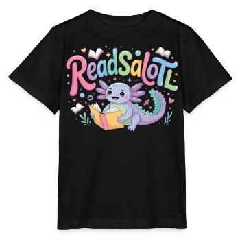 Choix cadeau de livres de t-shirts Axolotl Reader - T-shirt bio MINI CREATOR Stanley/Stella Enfant - noir - Devant - Mikhail (115cm)