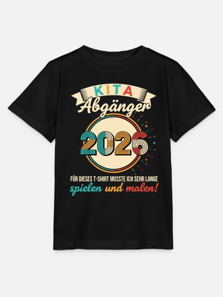 Kita Abgänger 2026 Retro Schulkind - Stanley/Stella Kinder T-Shirt MINI CREATOR - Schwarz