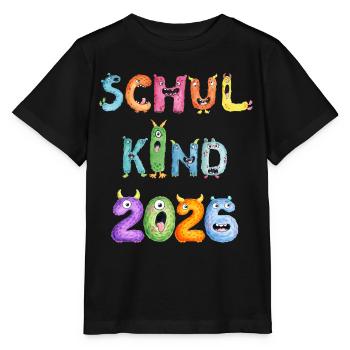 Schoolchild 2026 School Enrollment School Beginner Monster - Stanley/Stella MINI CREATOR Kids’ T-Shirt - black - Front - Mikhail (115cm)