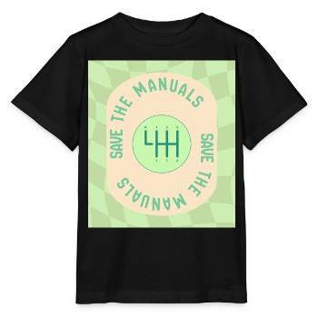 Save The Manuals Design für Petrolheads - grün - Stanley/Stella Kinder T-Shirt MINI CREATOR  - Schwarz - Vorne - Mikhail (115cm)