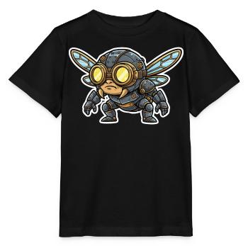 Steampunk, Kampf, Fliegen, Rüstung, Stahl und Messing - Stanley/Stella Kinder T-Shirt MINI CREATOR  - Schwarz - Vorne - Mikhail (115cm)