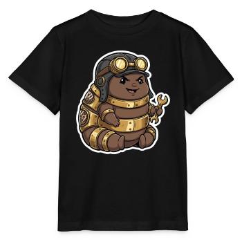 Steampunk Engineer Engineer Brass Crawler - Stanley/Stella MINI CREATOR Kids’ T-Shirt - black - Front - Mikhail (115cm)