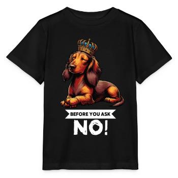 Avant de demander teckel à poils longs teckel tekkel - T-shirt bio MINI CREATOR Stanley/Stella Enfant - noir - Devant - Mikhail (115cm)