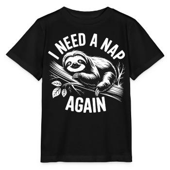 Mode veille paresseux sur la branche - T-shirt bio MINI CREATOR Stanley/Stella Enfant - noir - Devant - Mikhail (115cm)
