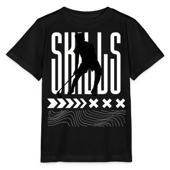 Compétences au floorball - T-shirt bio MINI CREATOR Stanley/Stella Enfant - noir - Devant - Mikhail (115cm)