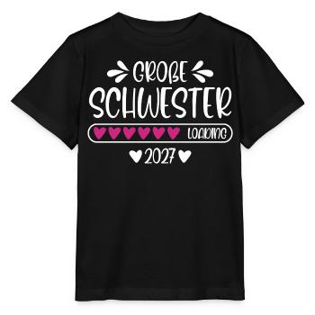 Große Schwester 2027 loading - Stanley/Stella Kinder T-Shirt MINI CREATOR  - Schwarz - Vorne - Mikhail (115cm)