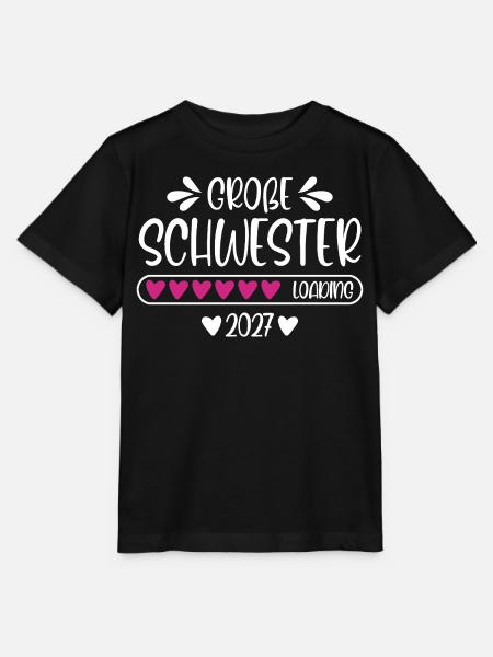 Große Schwester 2027 loading - Stanley/Stella Kinder T-Shirt MINI CREATOR - Schwarz